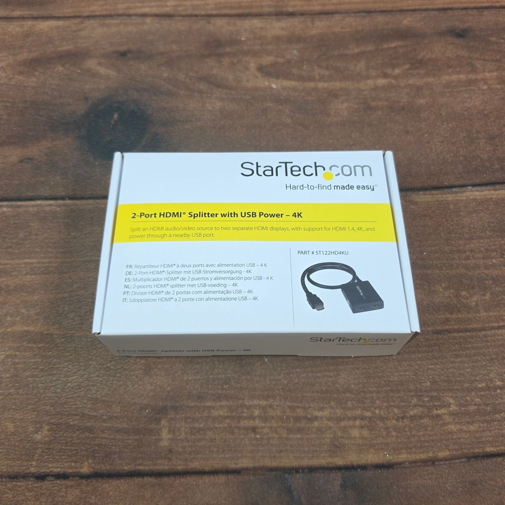 StarTech 2-Port HDMI Splitter OS Black Excellent 4K USB Power ST122HD4KU